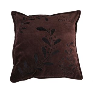 Cushion Warm greetings velvet 50x50 brown