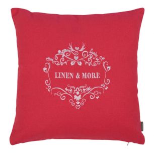 Cushion Linen & More embroidery 40x40 dark pink