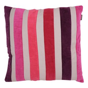 Cushion Velvet Stripes 45x45 rouge multi