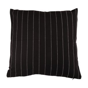 Cushion zware krijtstreep 50x50 zwart