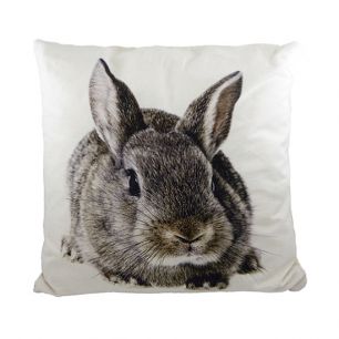 canvas cushion rabbit brown/grey 50x50cm