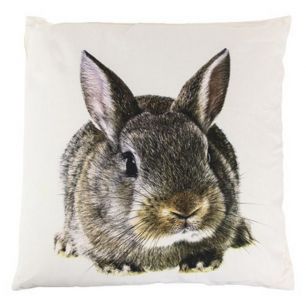 canvas cushion rabbit brown/grey 50x50cm