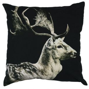 canvas cushion black fallow deer 50x50cm*