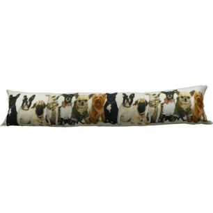 canvas draught excluder lap dogs 20x90cm