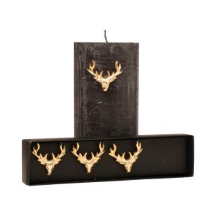 candles pin deer gold large (set of 2)