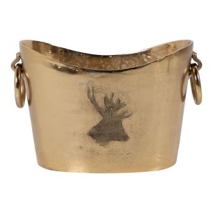 Champagne Cooler engraved deer gold 37x25x25cm