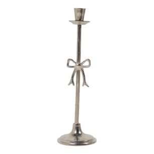 Candle Stand bow silver h35 d10cm