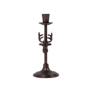 Candle Stand deer antique copper h25 d10cm