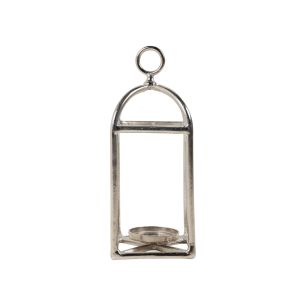 Lantern with handle silver 55x18x18cm