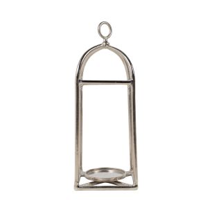 Lantern with handle silver 67x23x23cm