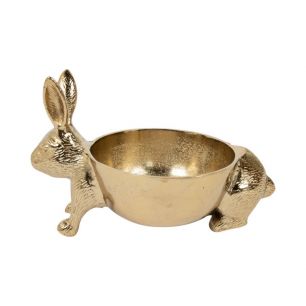 Kom Konijn goud 20x27x16cm