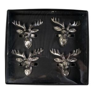 Servet Ring hert zilver 6x7x6cm (set of 4)