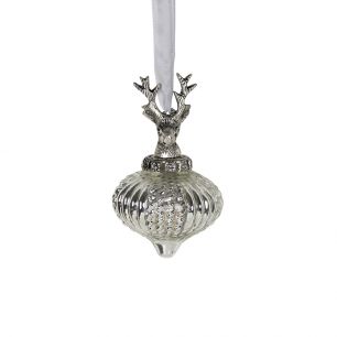 decoration ball antler silver 8cm