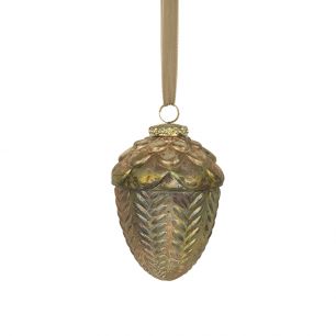 decoration acorn antique green 13cm