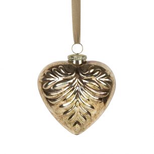 decoration heart gold 15cm