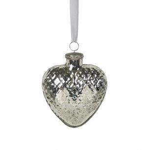 decoration heart silver 15cm