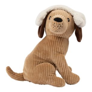Door Stopper dog l. brown with earwarmers h25 cm