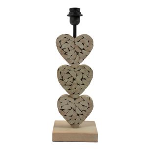 Lamp base 3 hearts 46,5cm