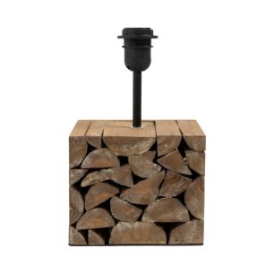 Lamp base log with shade 29cm