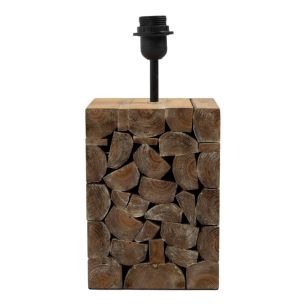 Lamp base log with shade 37,5cm