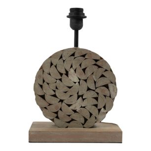 Lamp base round wood 36cm