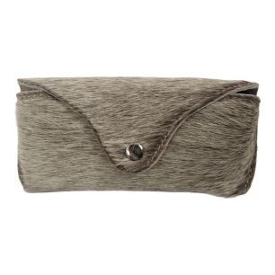 Étui à lunettes en cuir gris (Bos taurus)