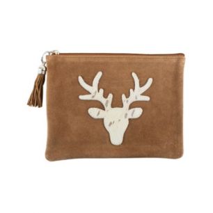 pouch red deer silver 22cm (bos taurus taurus)*