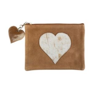 pouch heart brown 22cm (bos taurus taurus)