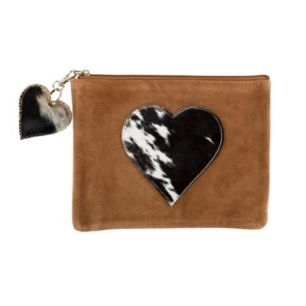 pouch heart black 22cm (bos taurus taurus)