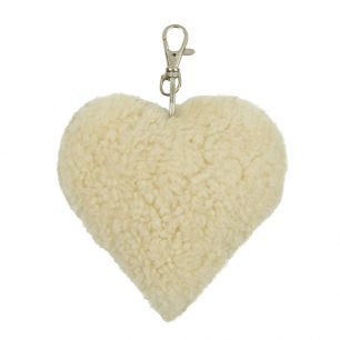 key chain sheep white heart 10cm (ovis aries)