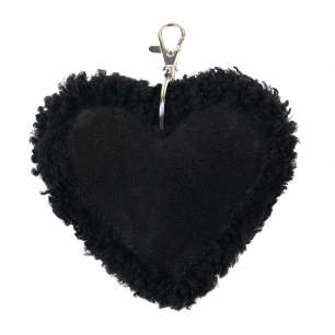 sheep black key chain heart leather 10cm (bos taurus taurus)