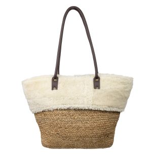 sheep white shoulder bag jute 50cm (ovis aries)