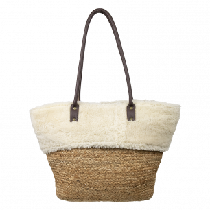 sheep white shoulder bag jute 50cm (ovis aries)