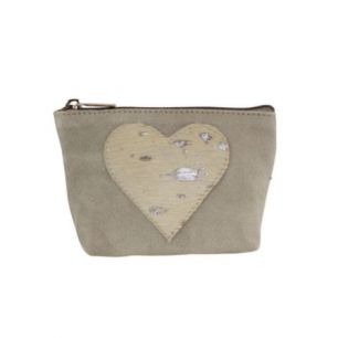 kosmetiktasche herz beige 15cm