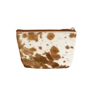 make up bag natural brown 15cm (bos taurus taurus)