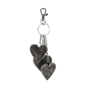 key chain 3 hearts grey 12cm (bos taurus taurus)