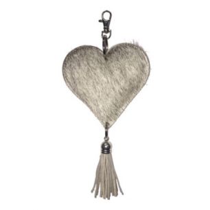 key chain heart grey 10cm (bos taurus taurus)