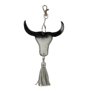 key chain bull head black 10cm (bos taurus taurus)