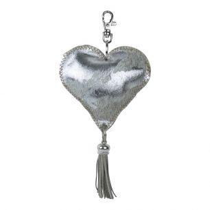 key chain heart silver 10cm (bos taurus taurus)*