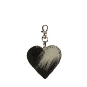 key chain mini heart black 5cm (bos taurus taurus)