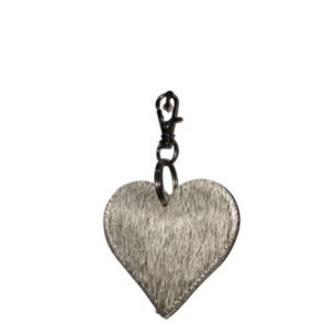 key chain mini heart grey 5cm (bos taurus taurus)