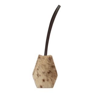 Porte-clés en cuir marron et blanc (Bos taurus)
