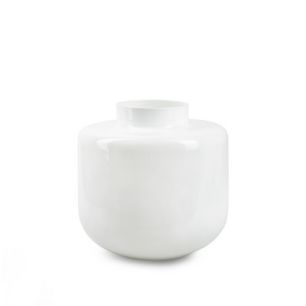 Eco vase 'melanie' white shiny h19 d19 cm