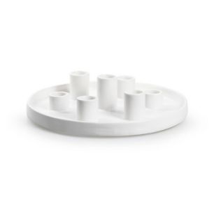 Candleholder 'asta' white h6 d25.5 cm
