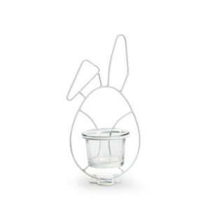 Easterbunny with candle holder 'benjamin' white h20 d10 cm