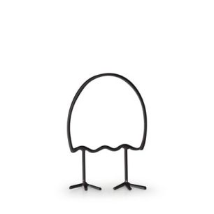 Osterei mit Füßen 'Happy' schwarz h10xL5xb3,2 cm