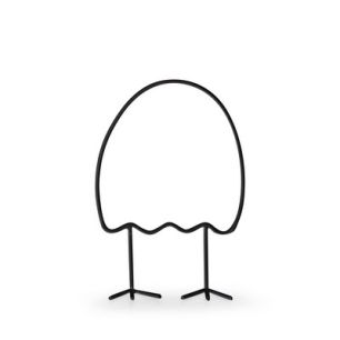 Osterei mit Füßen 'Happy' schwarz h15xL8xb4,5 cm