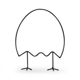 Osterei mit Füßen 'Happy' schwarz h20xL10xb5,5 cm