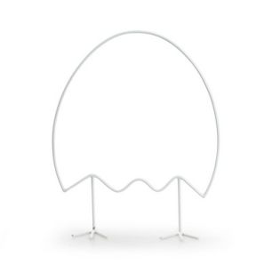 Osterei mit Füßen 'Happy' weiß h20xL10xb5,5 cm