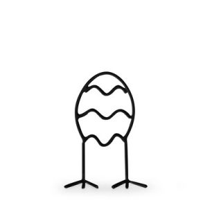 Osterei mit Füßen, mit Streifen 'Happy' schwarz h10xL5xb4 cm